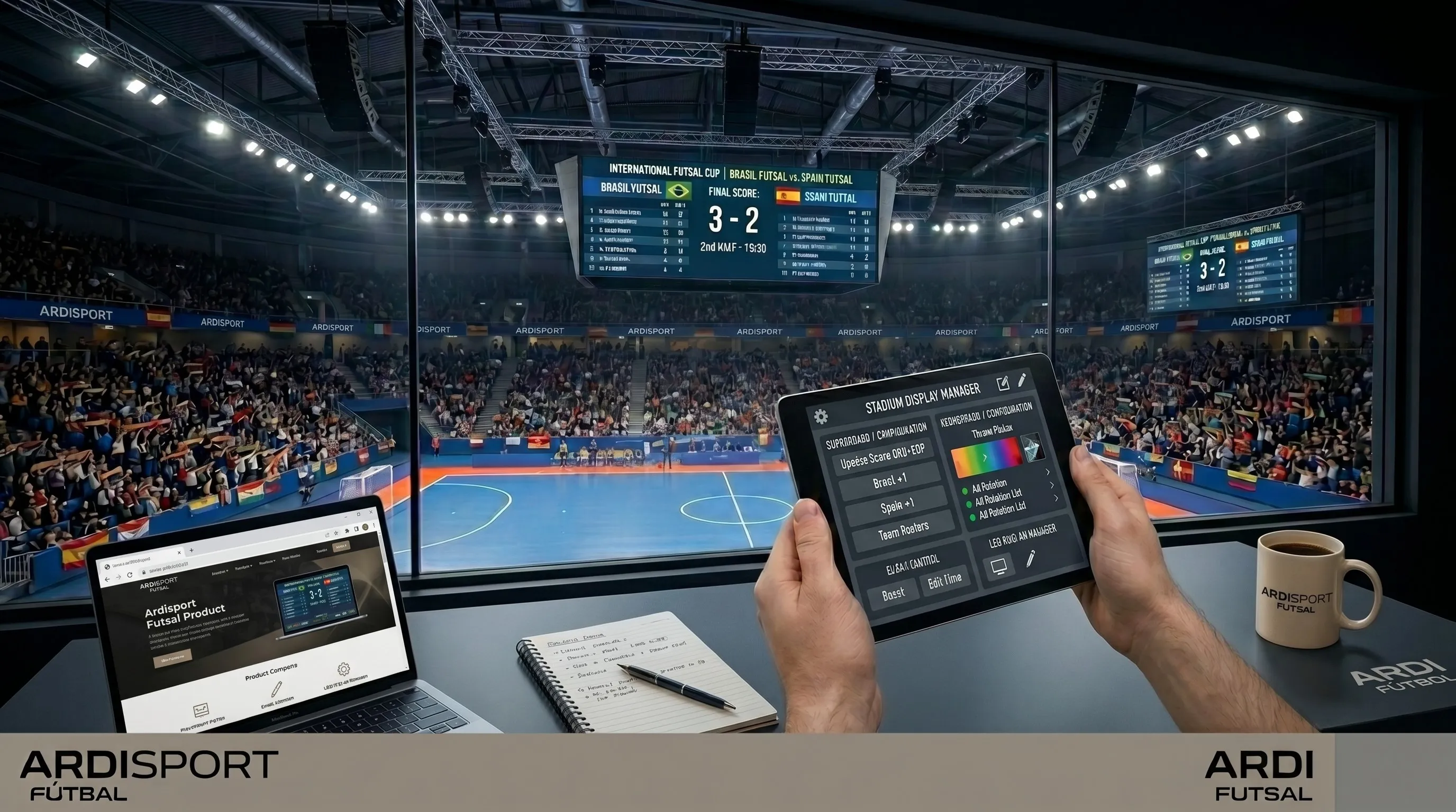 Interfaz de la mesa de control de Futsal en ARDIS