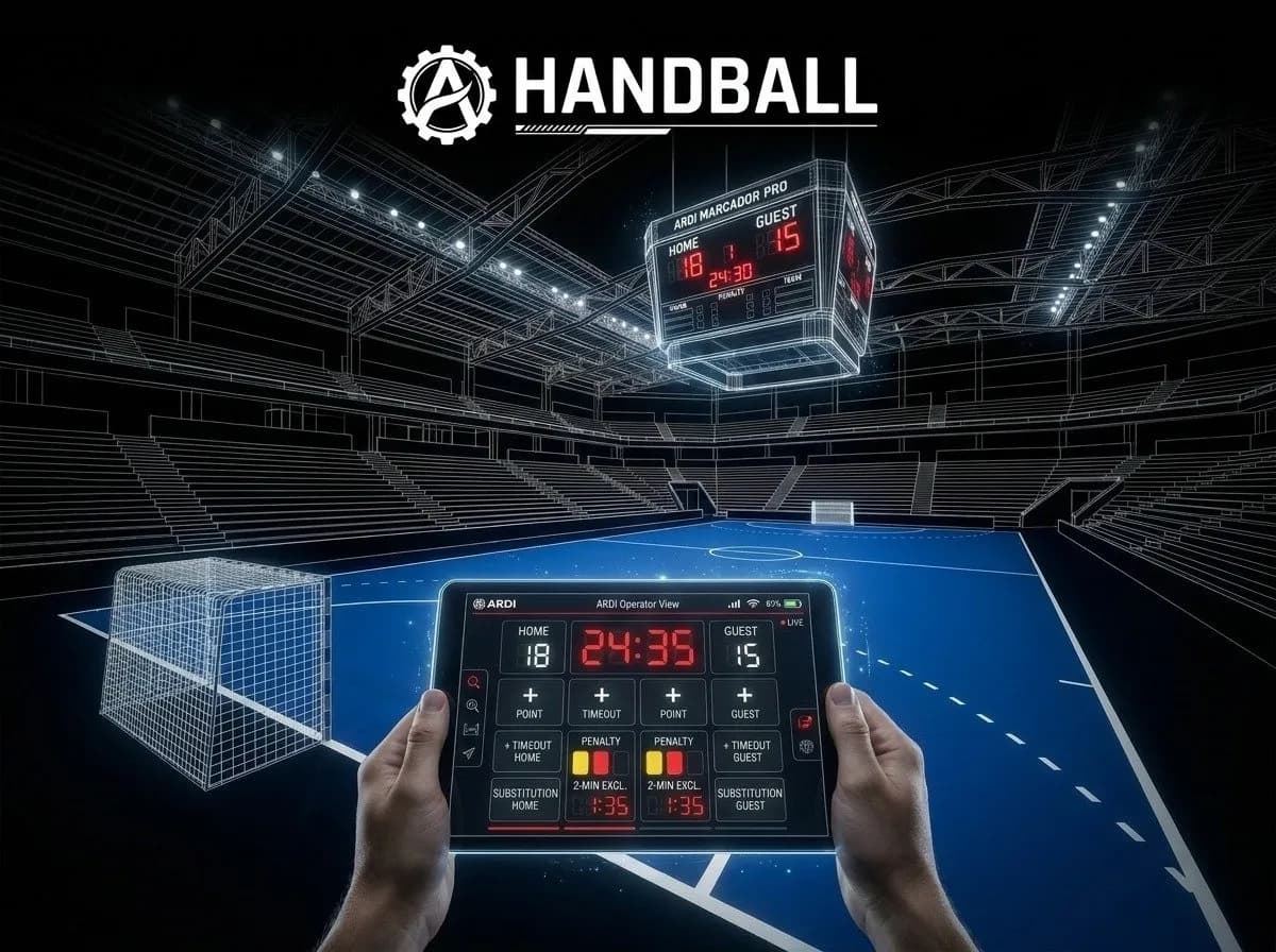 Interfaz de la mesa de control de Handball en ARDIS