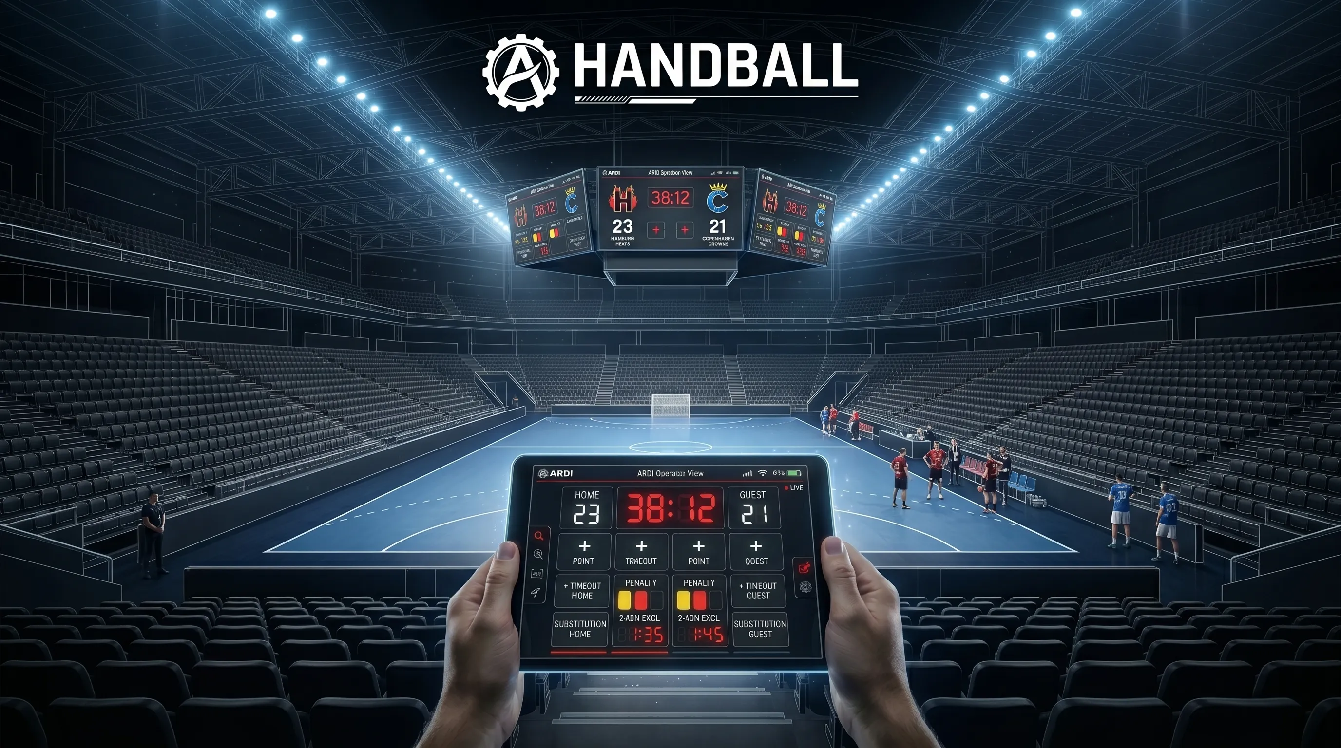 Marcador de Handball en vivo durante un partido