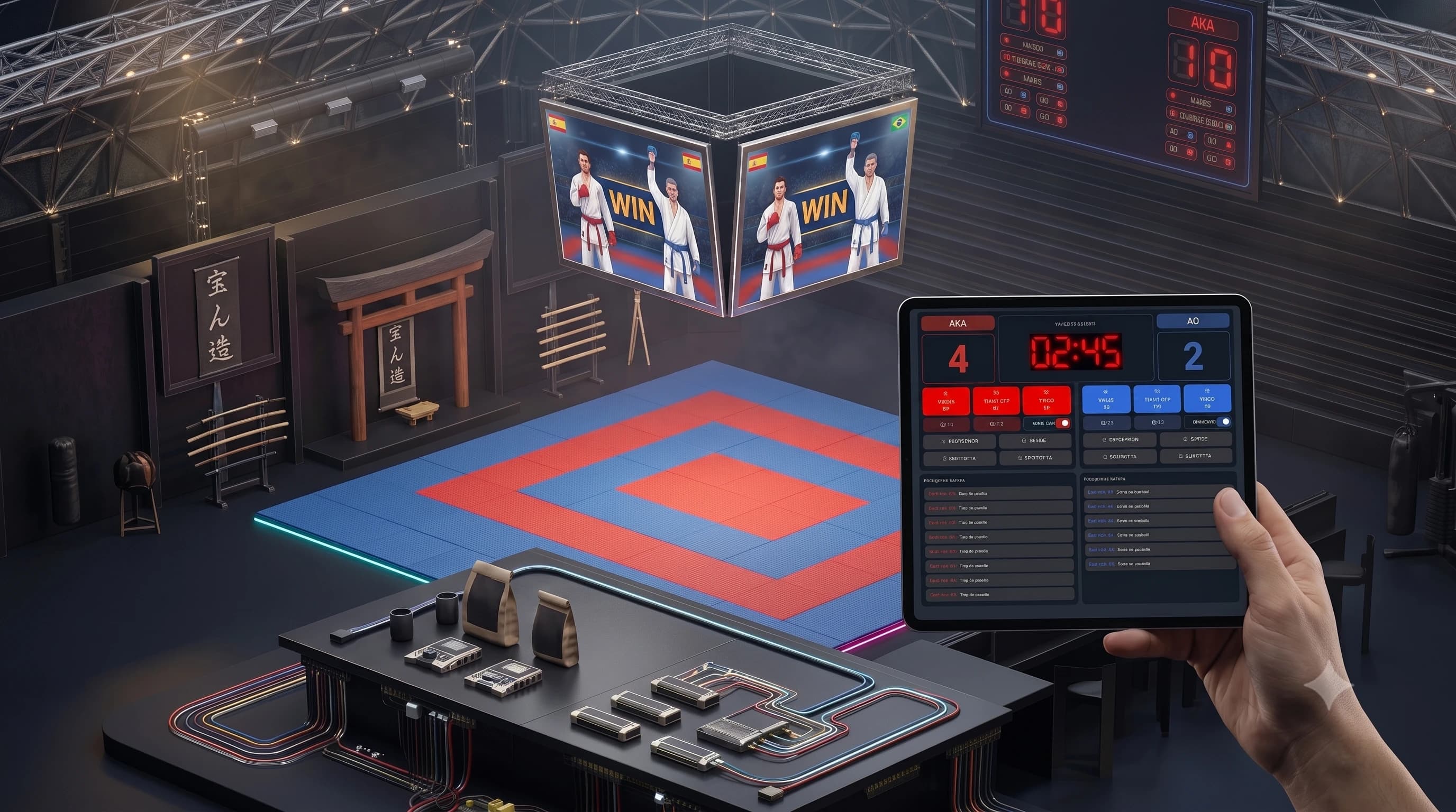 Interfaz de la mesa de control de Karate WKF en ARDI