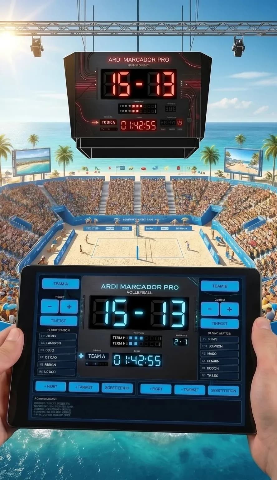 Interfaz de la mesa de control de Voleibol Indoor en ARDIS