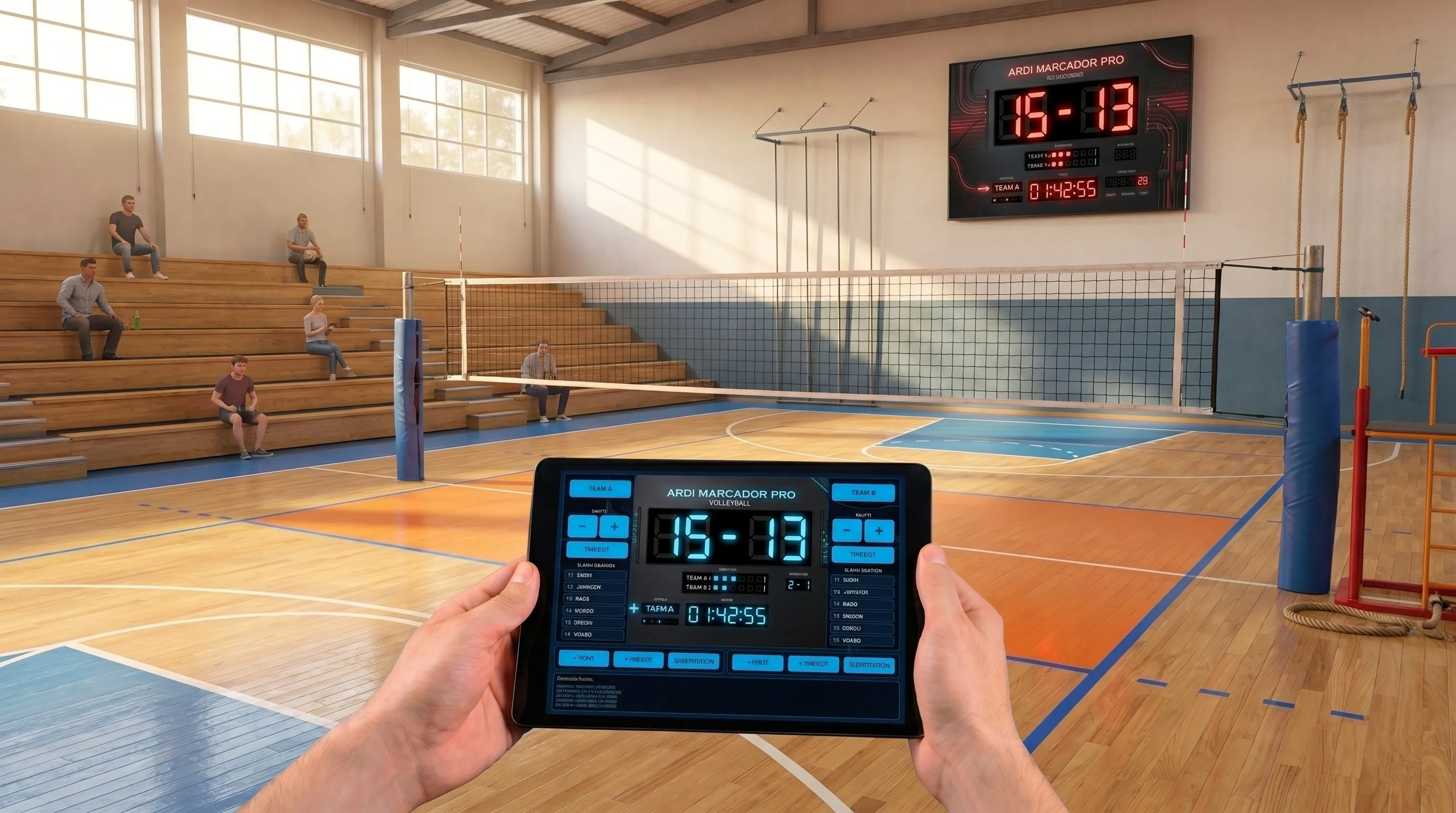 Marcador de Voleibol Indoor en vivo durante un partido